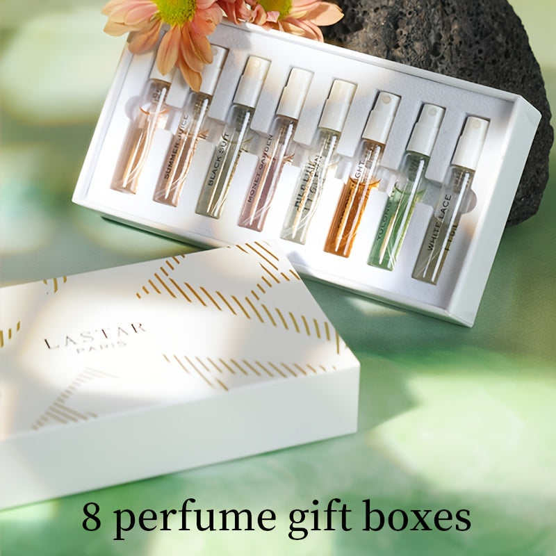 LASTAR Women'S Spray Perfume Set, 8 Perfume Gift Boxes, Lasting And Charming Natural Fresh Flowers, Fruit, Citrus And Wood Oriental Water Perfume Fragrance, Ideal Valentine'S Day Birthday Surprise Gift