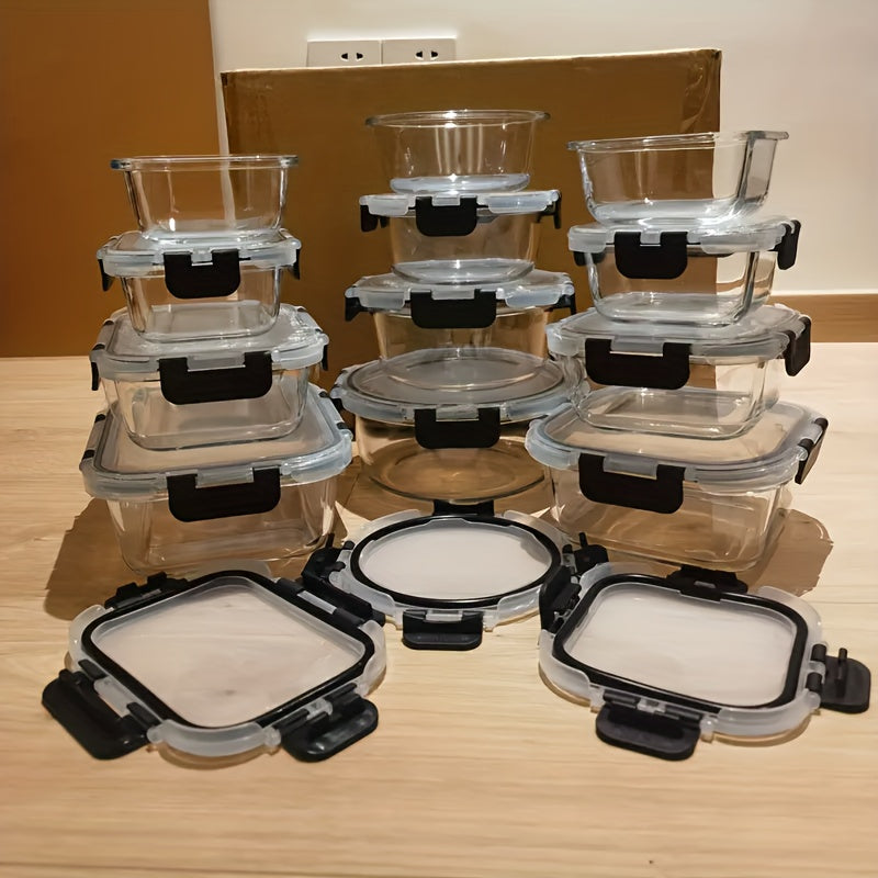 24pcs Set (12 Containers 12 Lids) Glass Bento Box