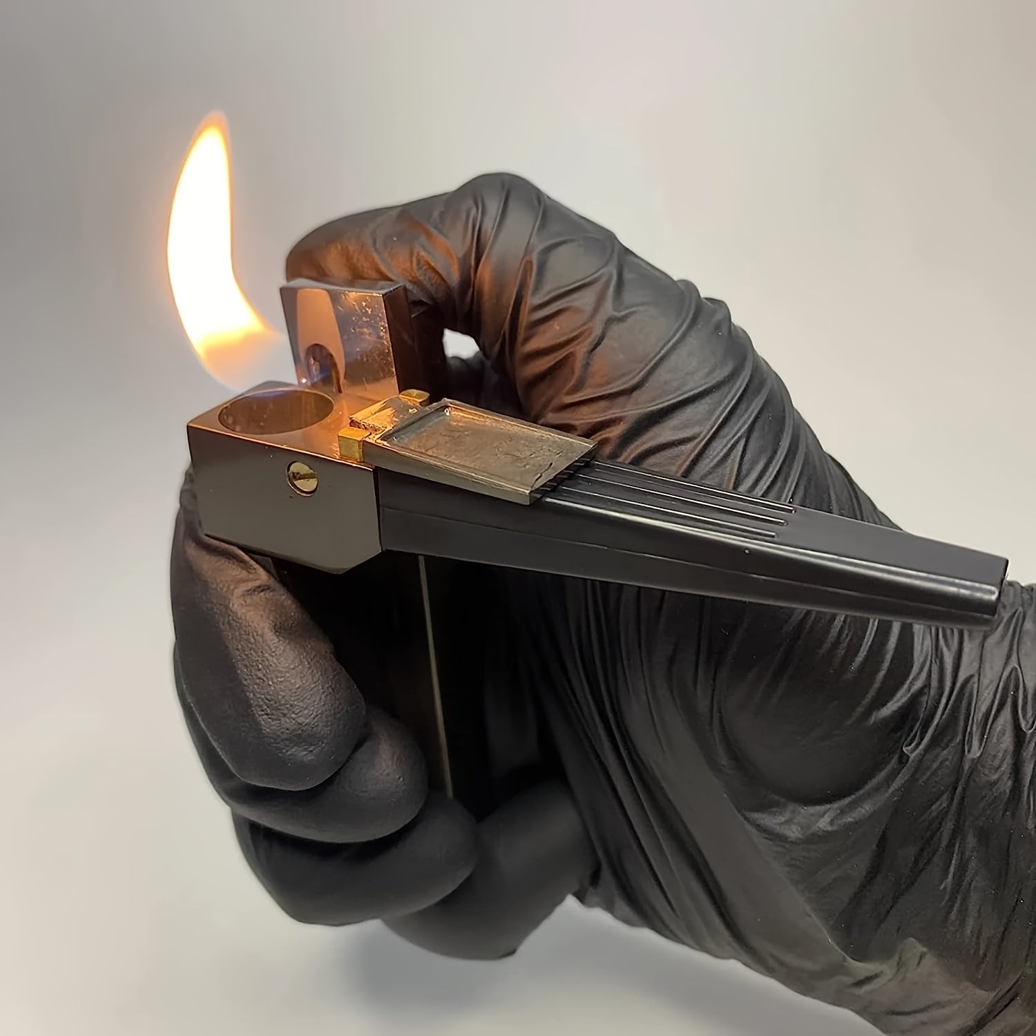 2-in-1 Pipe Lighter Folding Metal Butane Lighter with Pipe & Filter, Portable Multi-Purpose Open Flame Lighter for Men Smokers, Outdoor Camping Barbecue Kitchen – Refillable Butane Burner