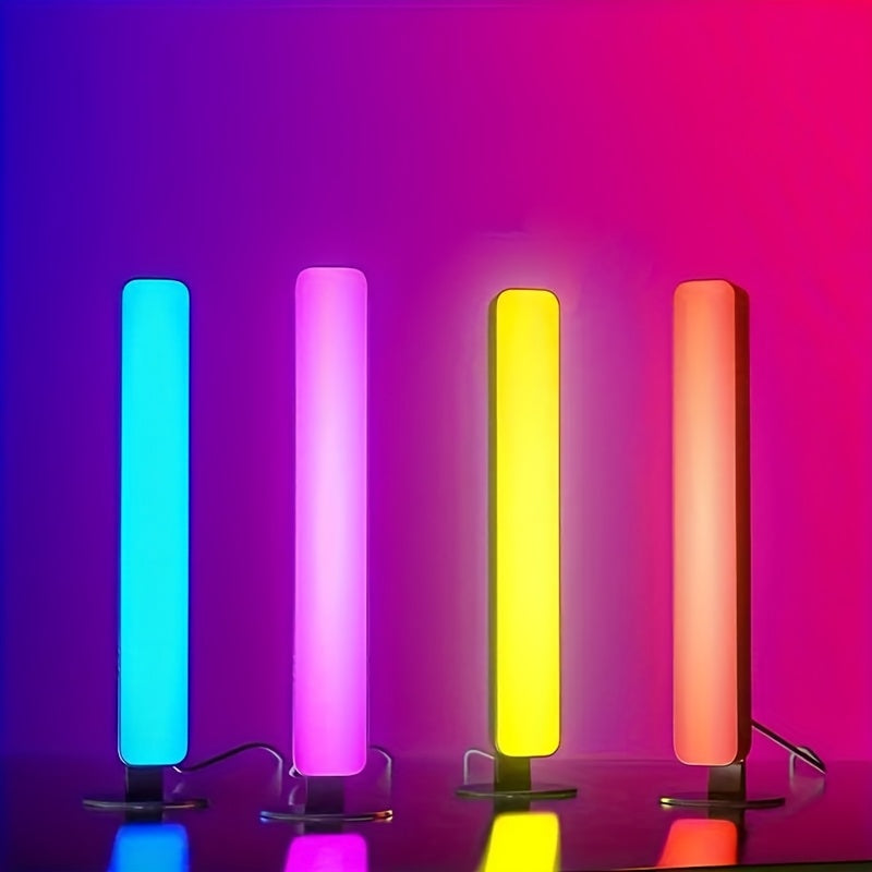 RGB LED Strip Light Geometric Table Lamp – USB Powered, Remote Control, Color-Changing Mood Light for Gaming, TV Backlighting, Room & Party Decoration