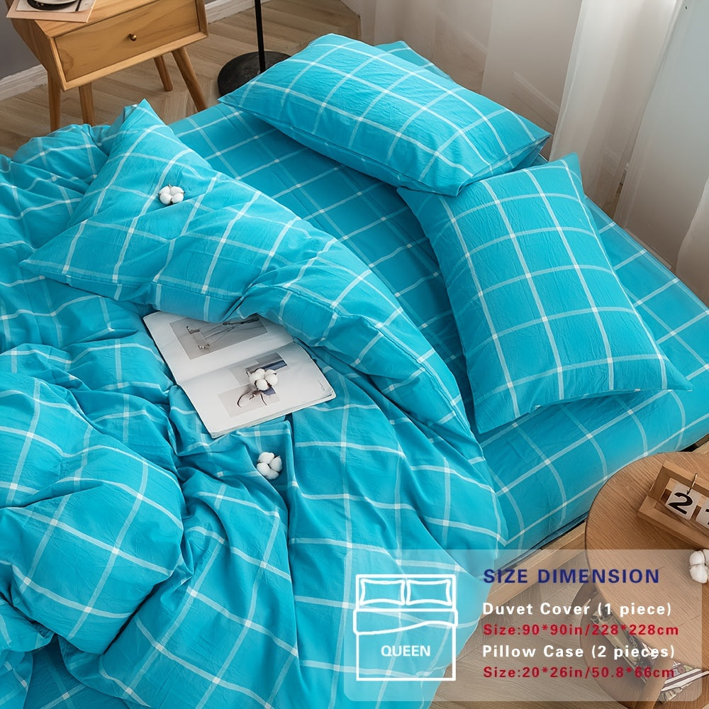 100% Washed Cotton Duvet Cover Set – Breathable, Durable & Ultra-Soft Comfy Bedding Set for All Seasons, Multiple Sizes & Colours