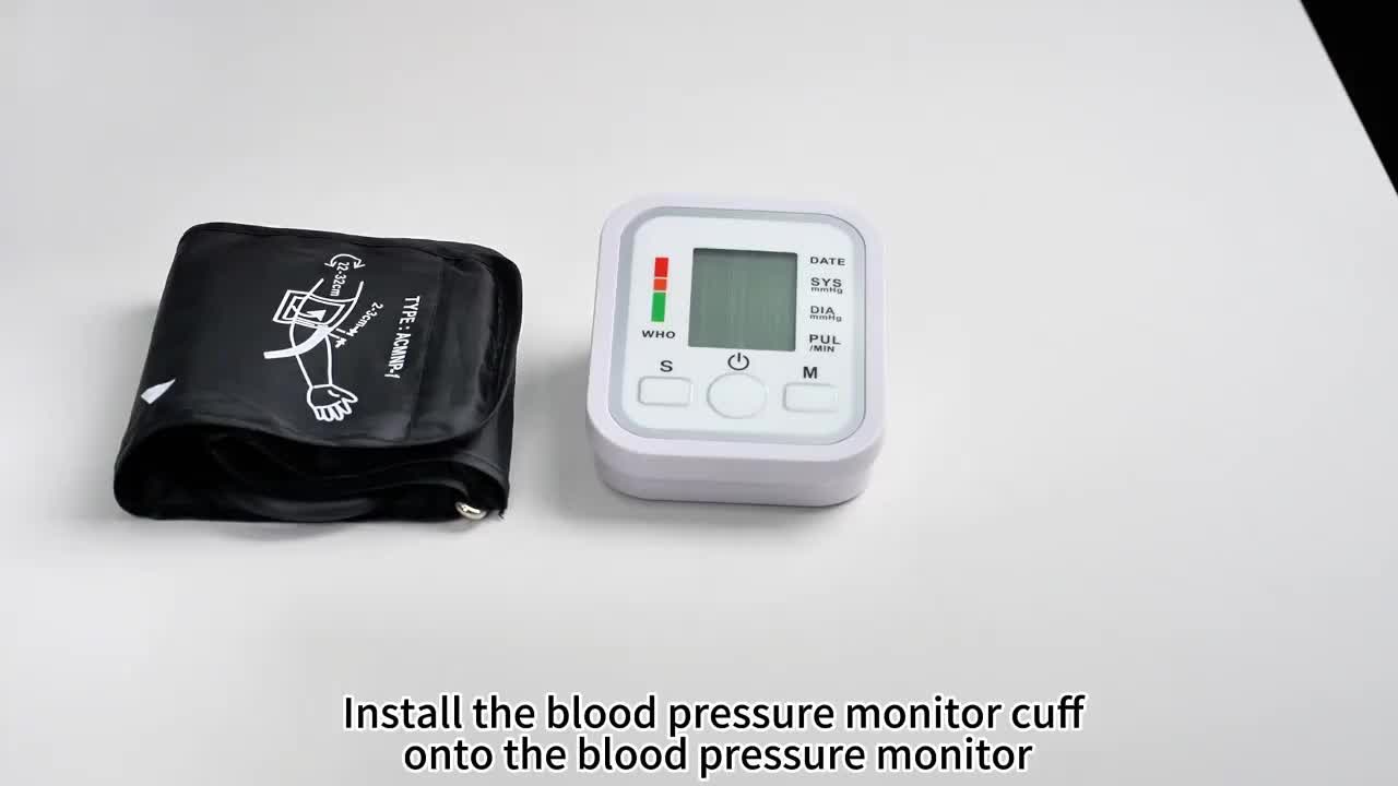 Portable Upper Arm Blood Pressure Monitor with Voice Reports & Hypertension Alert – Large LCD Display, One-Touch Operation, 2×99 Memory, Adjustable Cuff, Home & Travel BP Monitor for Seniors & Pregnant Women