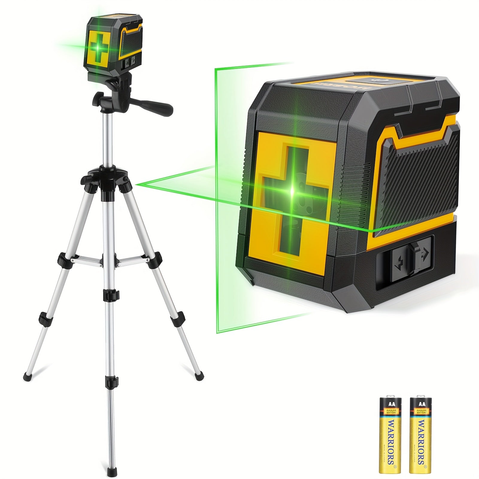 Green Laser Level Self Leveling with Tripod, Cross Line Niveau Laser Lever Measuring Tool for Picture Hanging, Lazer Leveler Tool for Home Decoration DIY. Battery&Tripod Included