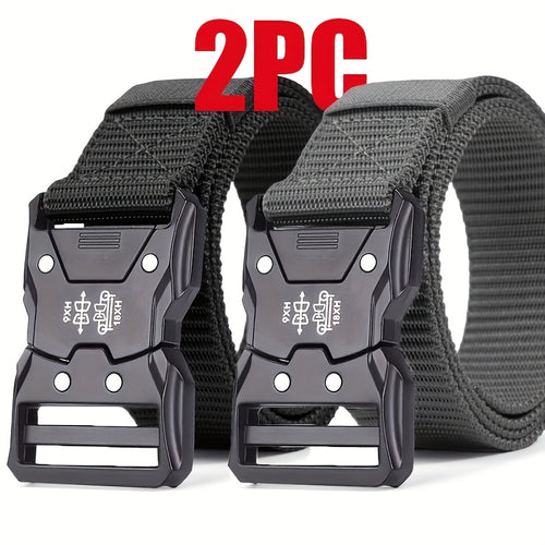 2-Pack Men's Adjustable Belts - Durable PP Material with Embossed Design, Versatile Casual Belts for Daily Wear, Outdoor Sports & Training