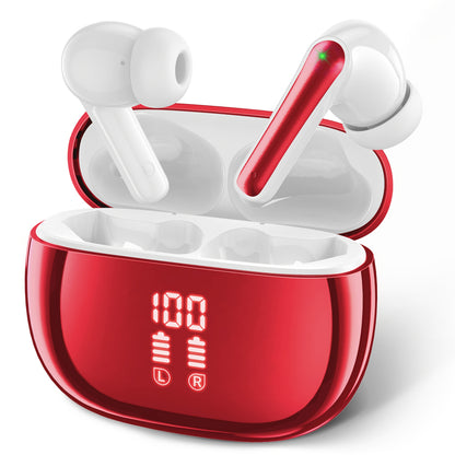 Bluetooth Earbuds 40Hr Battery – BT 5.3 Touch Control, Hi-Fi Stereo, ENC Noise Cancelling Mic, LED Charging Case, Deep Bass Earphones for Sports & Workout