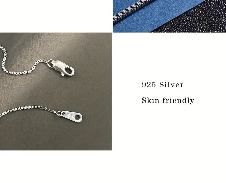 925 Sterling Silver Women'S Box Chain Necklace, Hypoallergenic Layered Jewelry, 16-24 Inch Adjustable Minimalist Design, Eternal Gift for Mother/Wife/Girlfriend