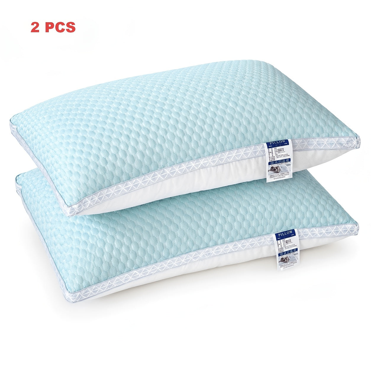 Cooling Massage Neck Pillow Set of 2 - Breathable Sleep Support Pillow for Deep Sleep, Moisture-Wicking Cervical Pillow for Adults, Home Bedroom Bedding Pillow Great Father's Day Gift