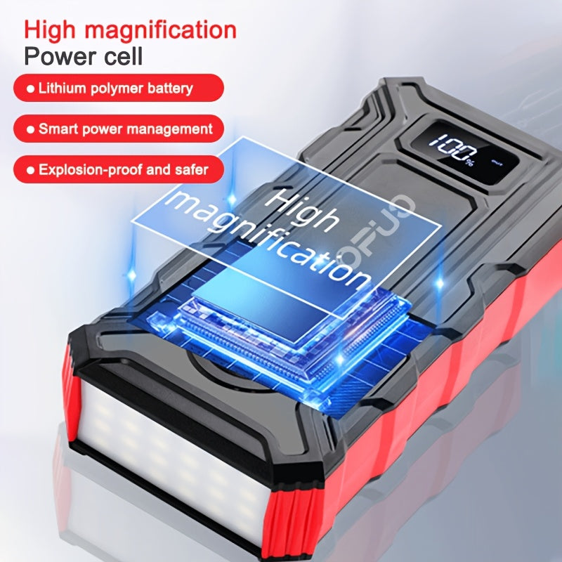 KOPUO 8000A Optional 7000A Peak Jump Starter, 12V High-Capacity Lithium Power Bank -20°C Cold Start, USB Power Bank & Fast Charge, Starts Gas And Up to 2.25gal Diesel, Smart Safety Clamps And 3-Mode LED Car Emergency And Camping Essential