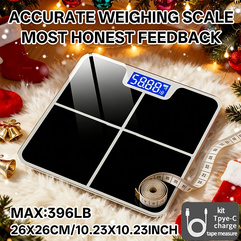 396lb Digital Body Weight Scale, Bathroom Scale, Personal Scale, High Precision Weighing Scale with HD LCD Display And Temperature Display (KG/LB Switchable). Large Platform, Durable And Safe, Suitable for Various Scenarios.