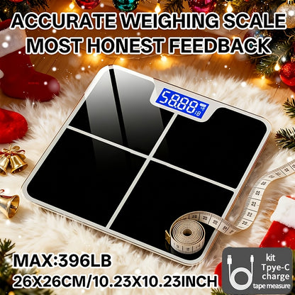 High Precision Bathroom Scale 396 lb with Temperature Display – HD LCD Digital Body Weight Scale, Large Platform, KG/LB Switchable, Auto Power-Off, Durable & Safe for Home Bathroom | Canada