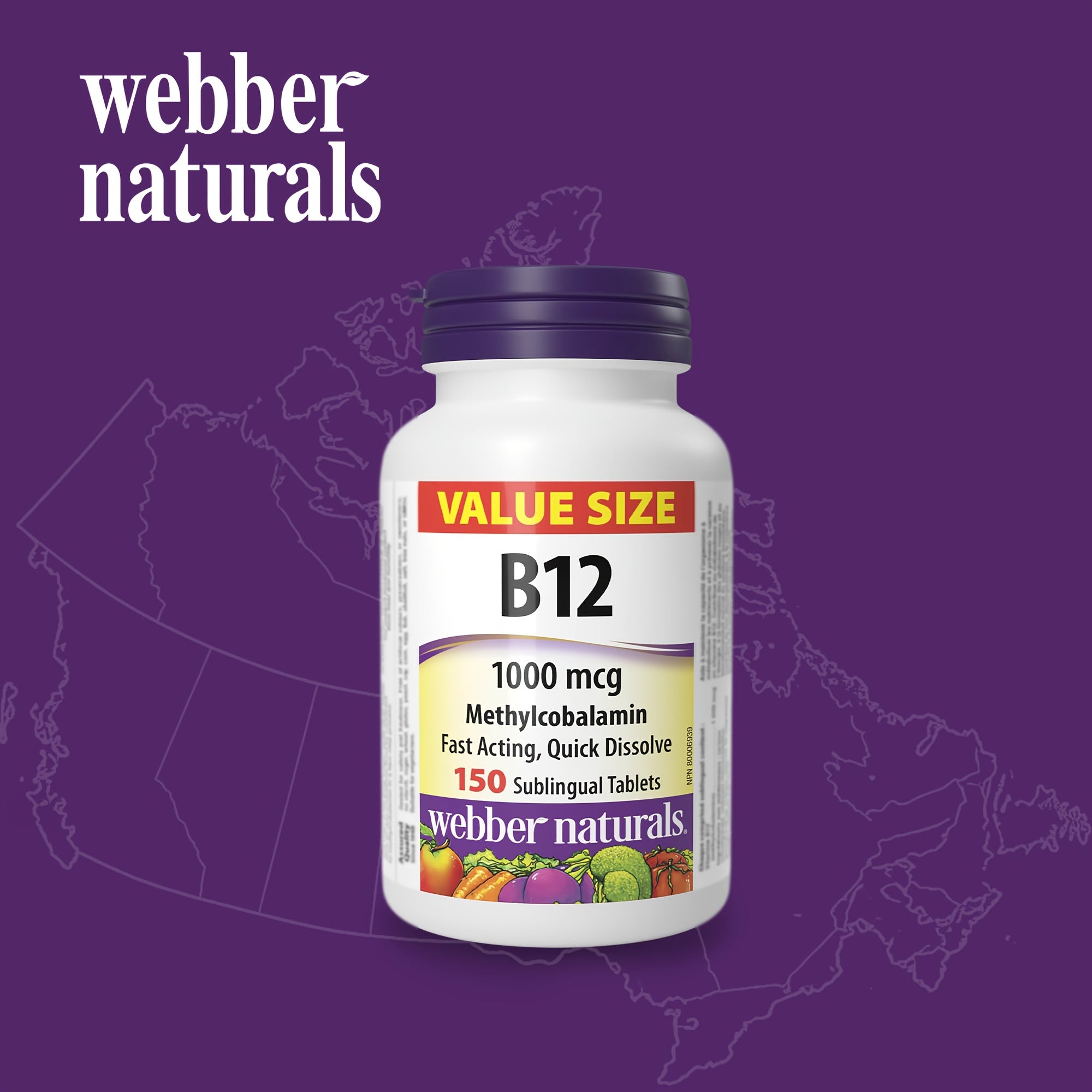 Vitamin B12 1000mcg Active Form – 150 Quick-Dissolve Tablets, Supports Red Blood Cell Production, Energy & Immune Health, Fast Absorption Methylcobalamin Supplement | ShopVora CA