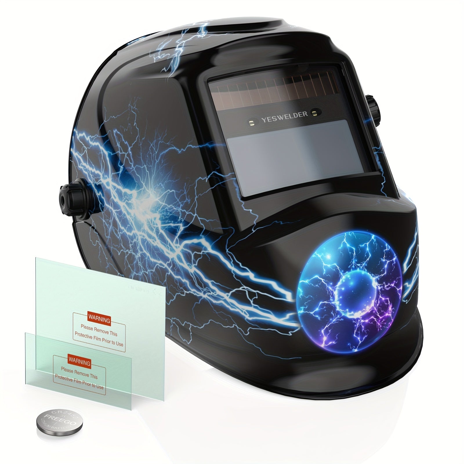 YESWELDER Auto-Darkening Welding Helmet – Solar Powered, True Color, Wide Shade 4/9-13 | TIG, MIG & ARC Welding Hood | Model LYG-L500A | Professional Welder Safety Gear | ShopVora CA