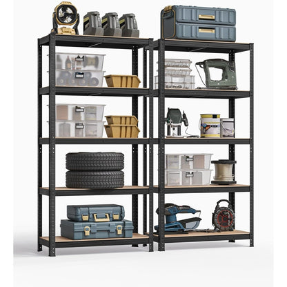 Heavy Duty 5-Tier Metal Storage Shelving Unit 2200 lbs Capacity Adjustable Garage Shelves Freestanding Industrial Rack for Warehouse Basement Pantry