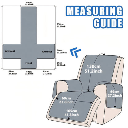 Recliner Cover Sofa Protector Quilted with Pockets & Elastic Straps, Pet Scratch-Resistant Washable Furniture Cover, Easy Install – Armchair Slipcover for Home Decor, Mother's Day Gift