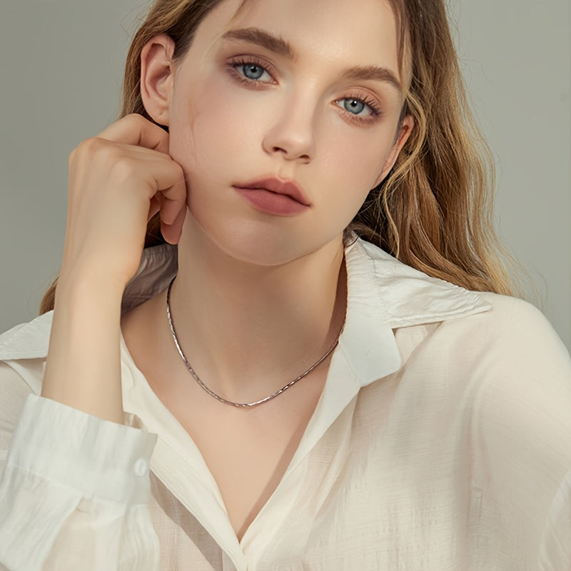 925 Sterling Silver Women'S Box Chain Necklace, Hypoallergenic Layered Jewelry, 16-24 Inch Adjustable Minimalist Design, Eternal Gift for Mother/Wife/Girlfriend