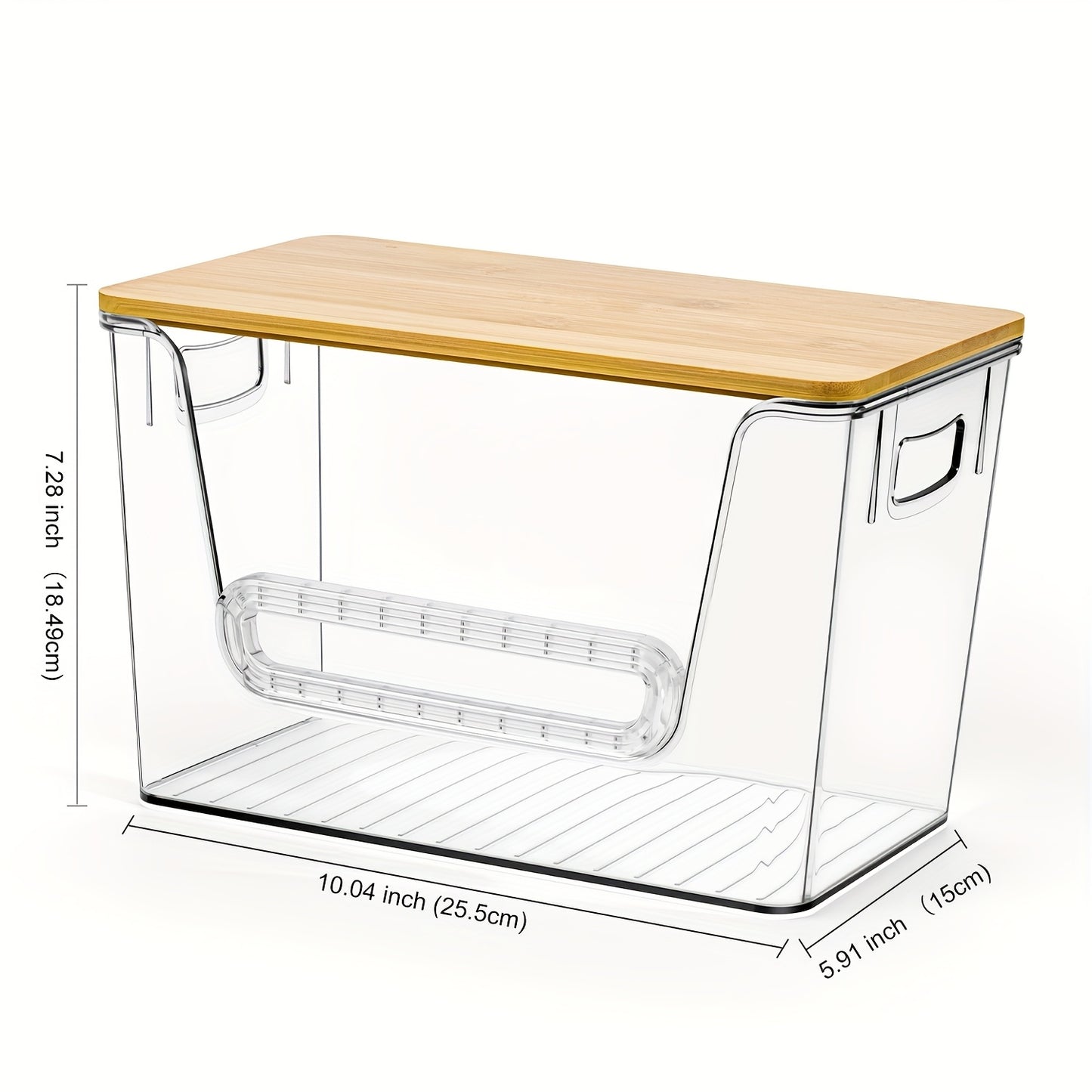 Clear Acrylic Stackable Trash Bag Dispenser with Bamboo Lid – Extra-Large Trash Bag Holder & Kitchen Organizer for Under-Sink, Laundry Room, Pantry & Cabinet Storage – 1, 2 or 4 Pack