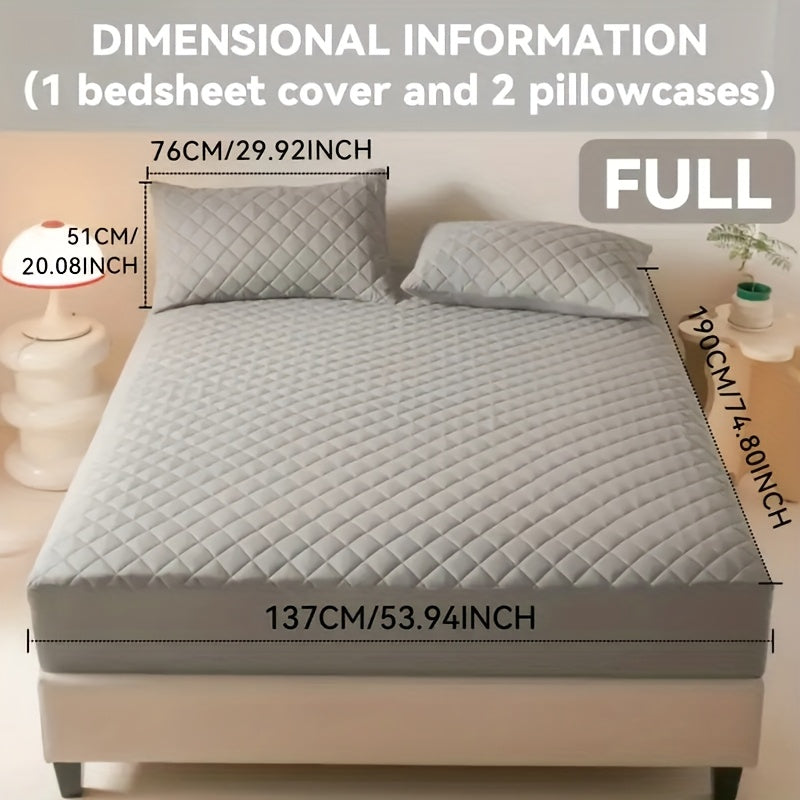 Waterproof Mattress Protector Set 2/3pcs, Thick Deep Pocket 9-15" Fitted Sheet & Pillowcase, Soft All-Season Bedding, Machine Washable – Twin Full Queen King, Multiple Colours