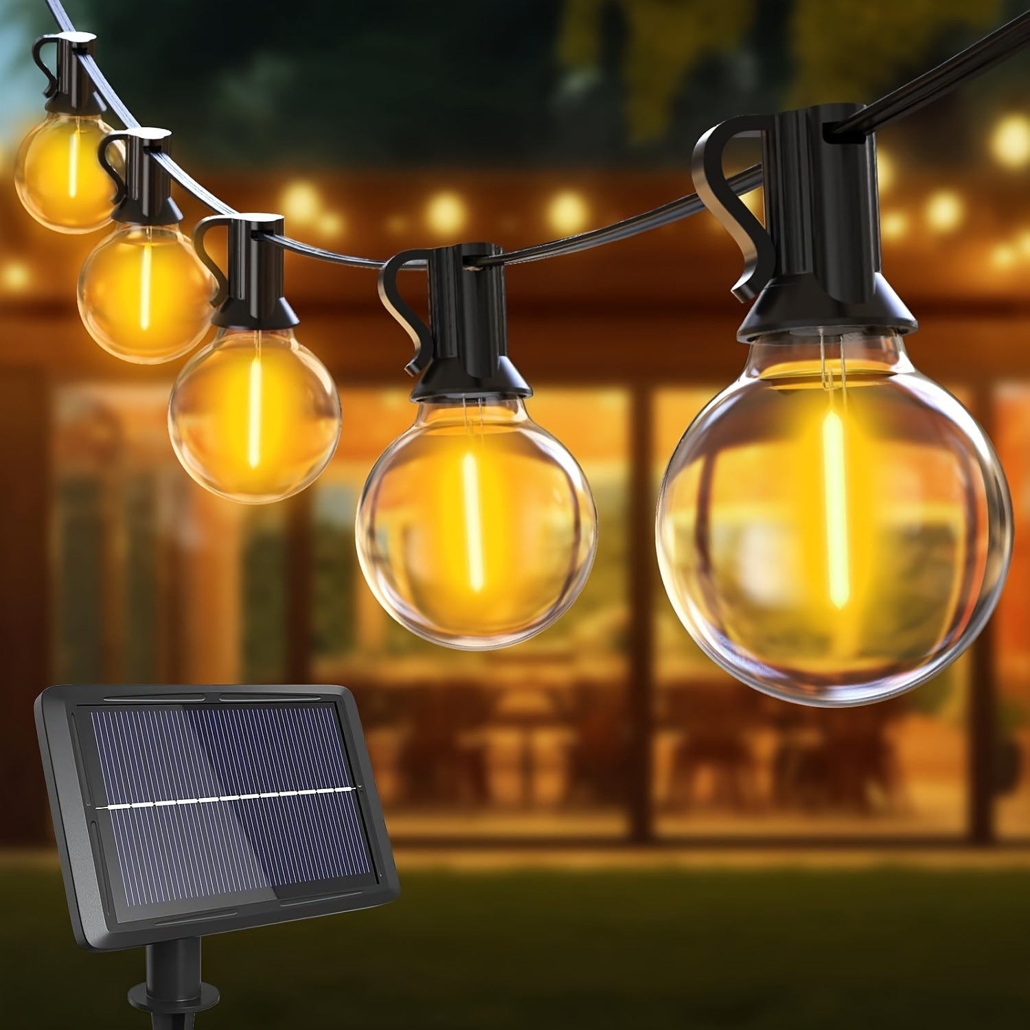 75ft Solar String Lights with Shatterproof G40 Bulbs & 4 Lighting Modes – Dimmable Solar Hanging Lights for Backyard, Garden, Patio, Balcony & Party Decoration | ShopVora CA
