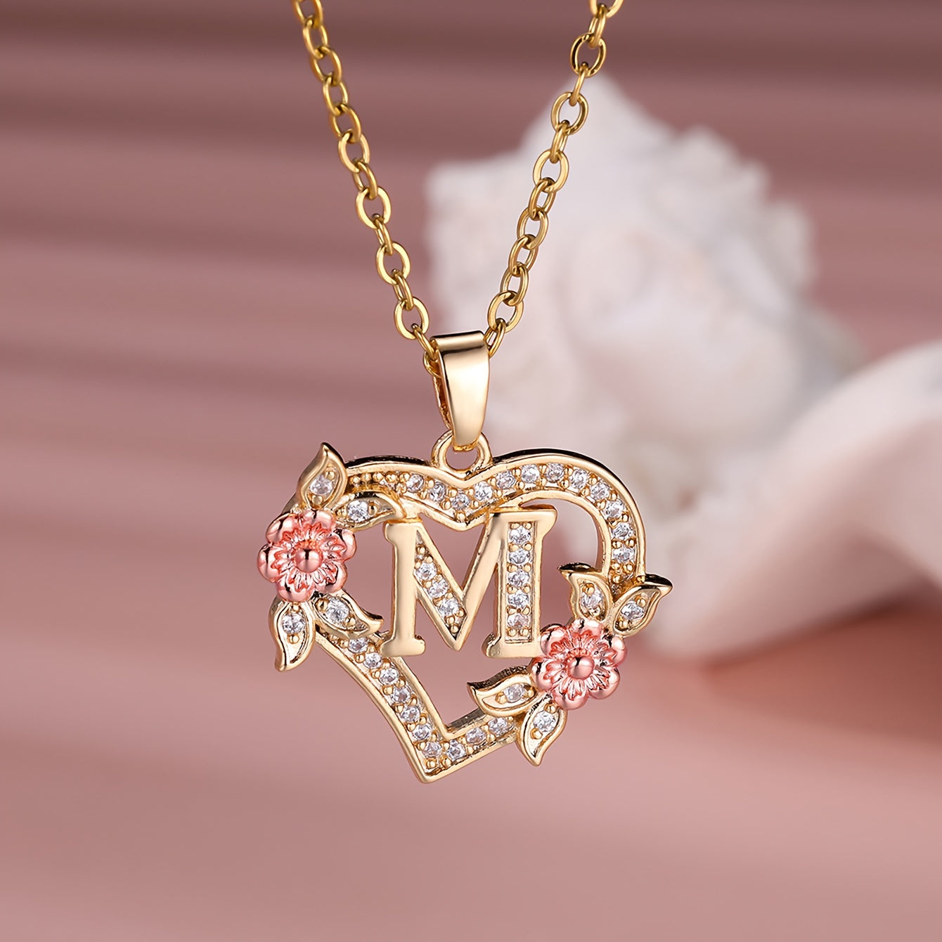 S925 Sterling Silver Heart Pendant Initial Letter Necklace for Women – Moissanite Sparkling, Personalized A-Z Name Jewelry, Birthday & Holiday Gift