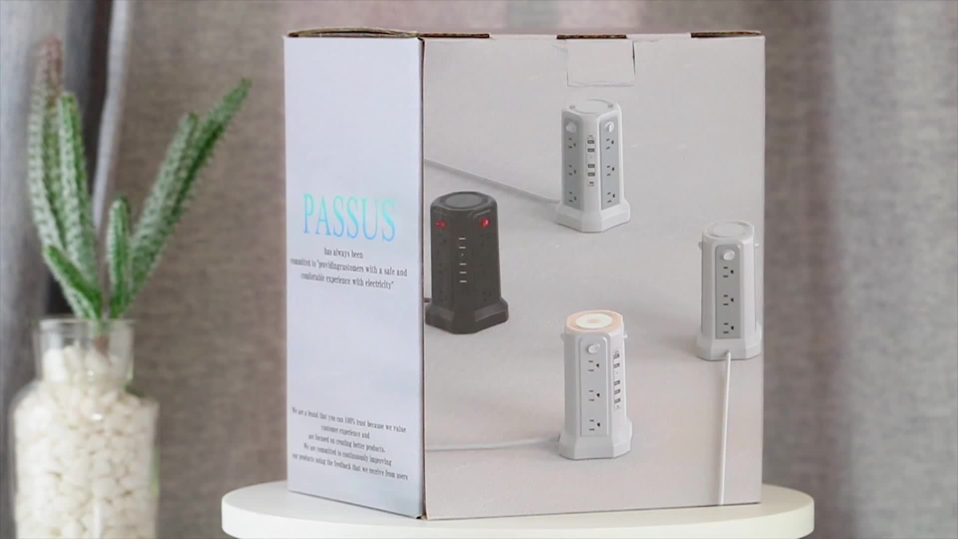 Introducing The Upgraded PASSUS Tower Surge Protector Power Strip with PD18W/20W. It Features a 10.2FT Extension Cord, 12 AC Outlets, And 5 USB Charging Ports, Providing Surge Protection for Your Home, Office, Or Dorm Room