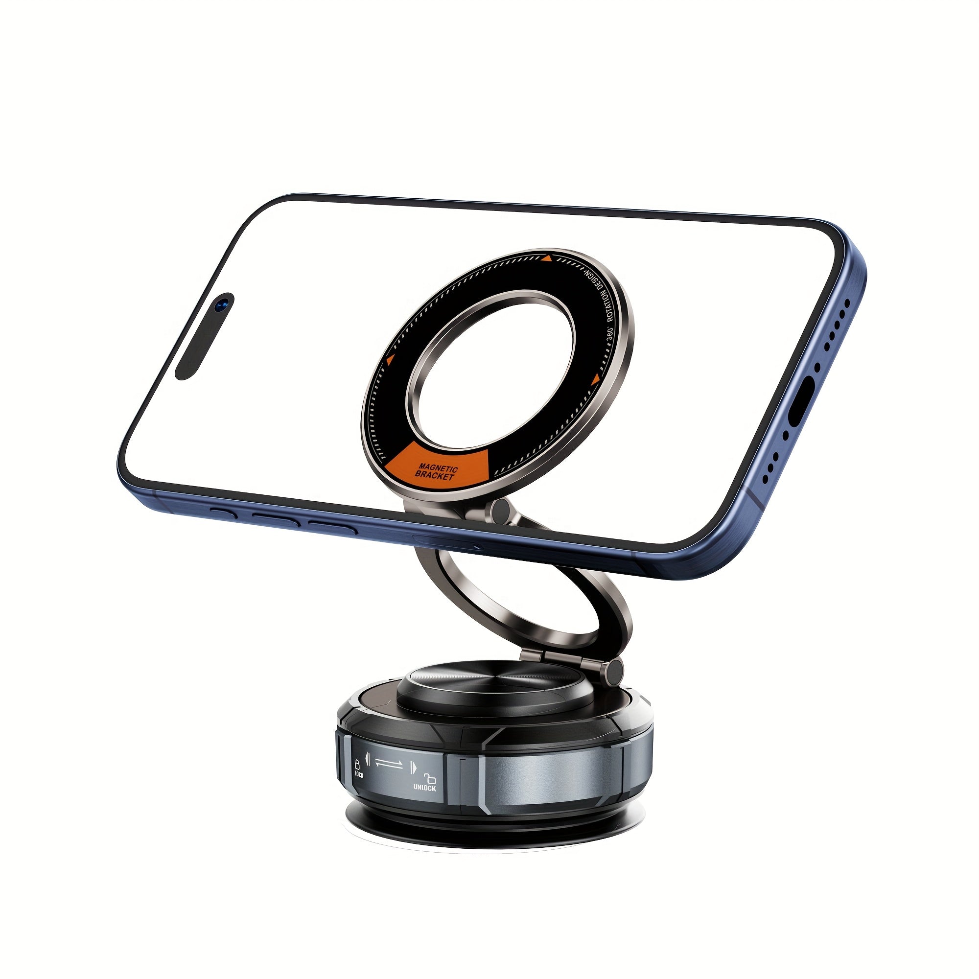 Upgraded Vacuum Magnetic Car Phone Holder 360° Reinforced 96LBS Super Strong Suction Cup Phone Holder for MagSafe Phone Holder for Your Car/Gym/Mirror Holder for iPhone And Android