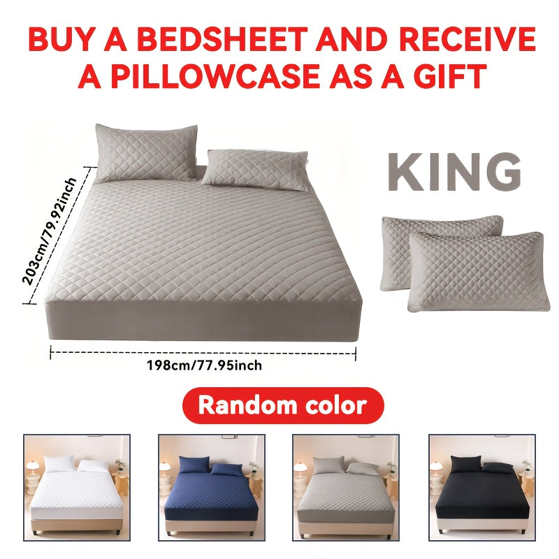 Waterproof Mattress Protector Set 2/3pcs, Thick Deep Pocket 9-15" Fitted Sheet & Pillowcase, Soft All-Season Bedding, Machine Washable – Twin Full Queen King, Multiple Colours