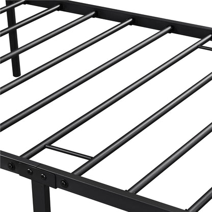 Metal Platform Bed Frame with Cross Design Headboard and Footboard - Industrial Style, 12 Metal Slats, Under-Bed Storage, Twin Full Queen, Black or White, for Bedroom Dorm Apartment Canada