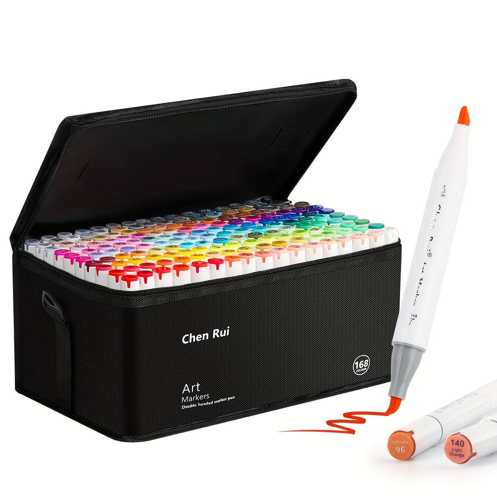 Marker Pens Art Supplies Set 48 to 168 Colors - Dual Tip Soft Brush & Fine Liner for Sketch, Illustration, Painting & Coloring, School Graduation Gift for Students & Artists