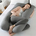 U-Shaped Pregnancy Pillow 47 Inch with Velvet Removable Cover – Full Body Maternity Pillow for Sleeping, Back & Belly Support for Pregnant Women & Adults