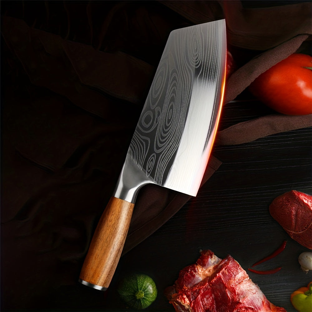 7-inch Vegetable Meat Cleaver Knife Chef Knife Sharp Blade Slicer Chinese Cleaver Kitchen Knife Superior Class Stainless Vegetable Kitchen Knife for Home Kitchen Restaurant German Steel Utility Knife Cooking Tools Cutter Halloween Christmas Gifts