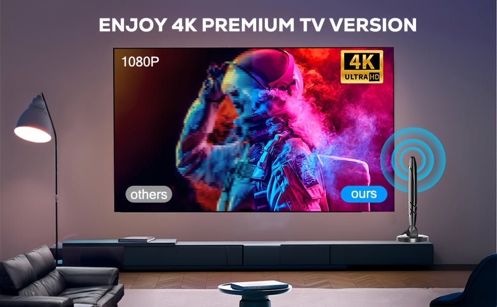 Digital TV Antennas - 2025 HD Indoor Smart TV Antenna, 360° Reception, 4K 1080P Support, Amplified Indoor Antenna with Signal Booster, Removable Amplifier, Local Channel TV Antenna