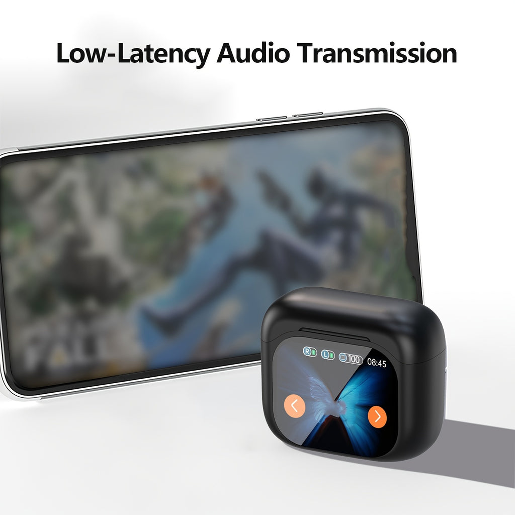 New TWS Screen Display Wireless Active ANC Noise Cancelling Earbuds, Long Battery Life, HiFi Stereo Sound, Microphone, Touch Control, Type-C Charging Case, Suitable for Music/Gaming/Sports Fitness Multi-Scene Applications, Apple/Android/Tablet/Earbud