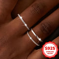 Three 925 Sterling Silver Women's Rings - Elegant Fried Dough Twists Twisted Ring, Stackable, Perfect for Daily and Party Wear