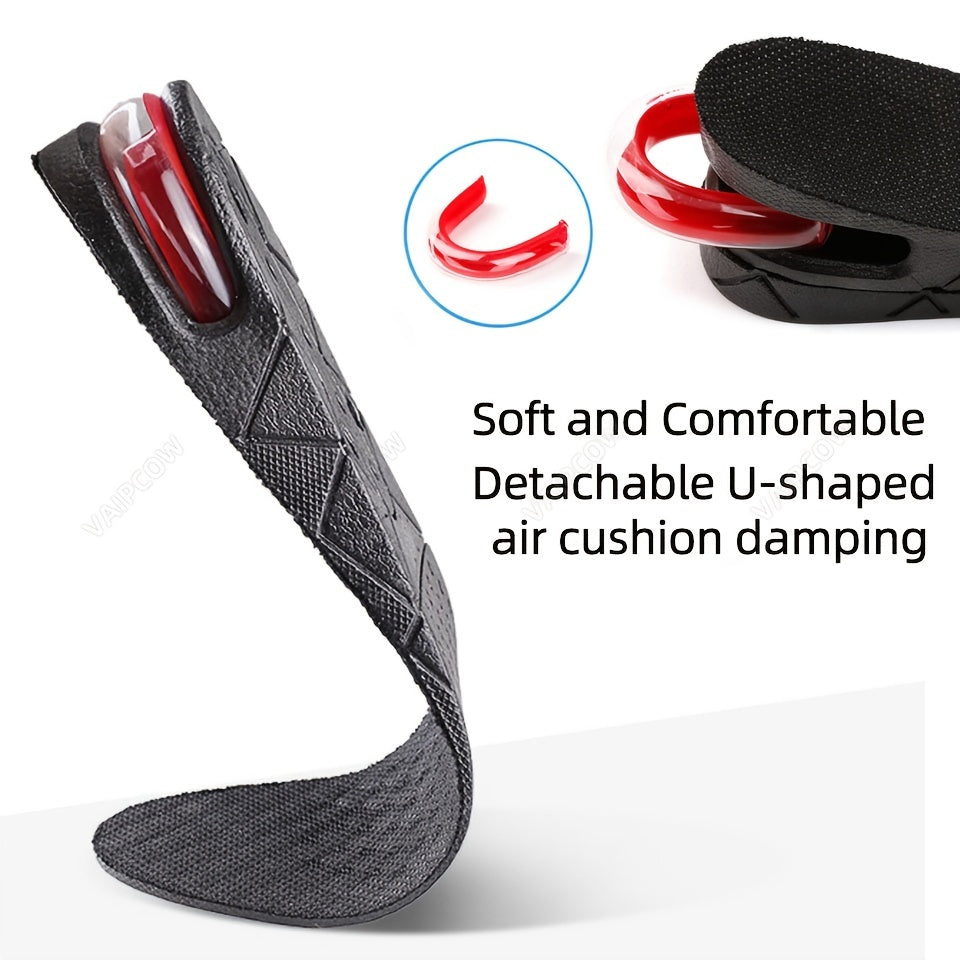1.18-3.54inch Adjustable Height Invisible Heel Lift Insoles - Air Cushion Technology, Ergonomic Heel Support & Breathable EVA Material for Taller Shoes, Comfortable & Lightweight Foot Pads