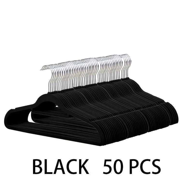 Premium Velvet Hangers Non-Slip Notched Design – Space-Saving Sturdy Coat Hangers for Closet Organization, Suits, Pants & Coats, 30 / 50 / 100 Pack, Black or Grey