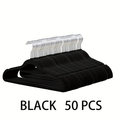 Premium Velvet Hangers Non-Slip Notched Design – Space-Saving Sturdy Coat Hangers for Closet Organization, Suits, Pants & Coats, 30 / 50 / 100 Pack, Black or Grey
