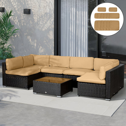 Outdoor Cushion Covers 14 Pcs Replacement for Rattan Sofa Set Polyester Waterproof Dustproof Machine Washable Zipper Closure Navy Blue - Patio Garden Furniture Covers, Canada