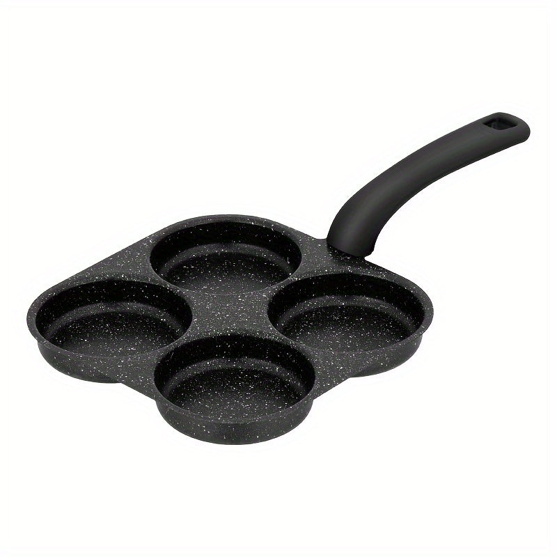Heavy Duty 4-In-1 Cast Iron Egg Cooker And Non-Stick Frying Pan - Four-Compartment Multi-Functional Cooking Utensil, Dishwasher Safe, Compatible with Electric Stove And Induction Cooker - Space-Saving Design, Suitable for Pancakes And Egg Rolls