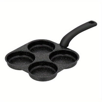 4-in-1 Cast Iron Egg Cooker Non-Stick Frying Pan – 4-Compartment Multi-Function Skillet for Eggs, Pancakes & Egg Rolls, Dishwasher Safe, Induction & Electric Stove Compatible, Space-Saving