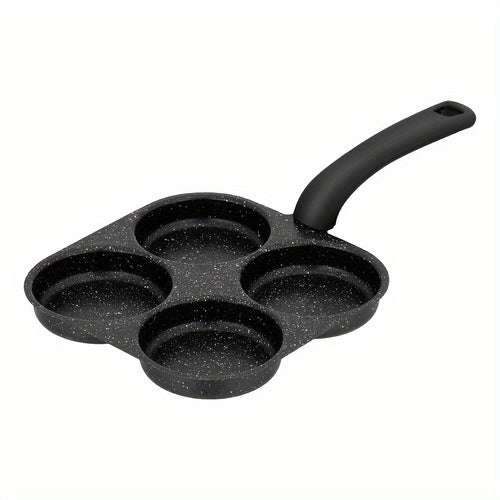4-in-1 Cast Iron Egg Cooker Non-Stick Frying Pan – 4-Compartment Multi-Function Skillet for Eggs, Pancakes & Egg Rolls, Dishwasher Safe, Induction & Electric Stove Compatible, Space-Saving