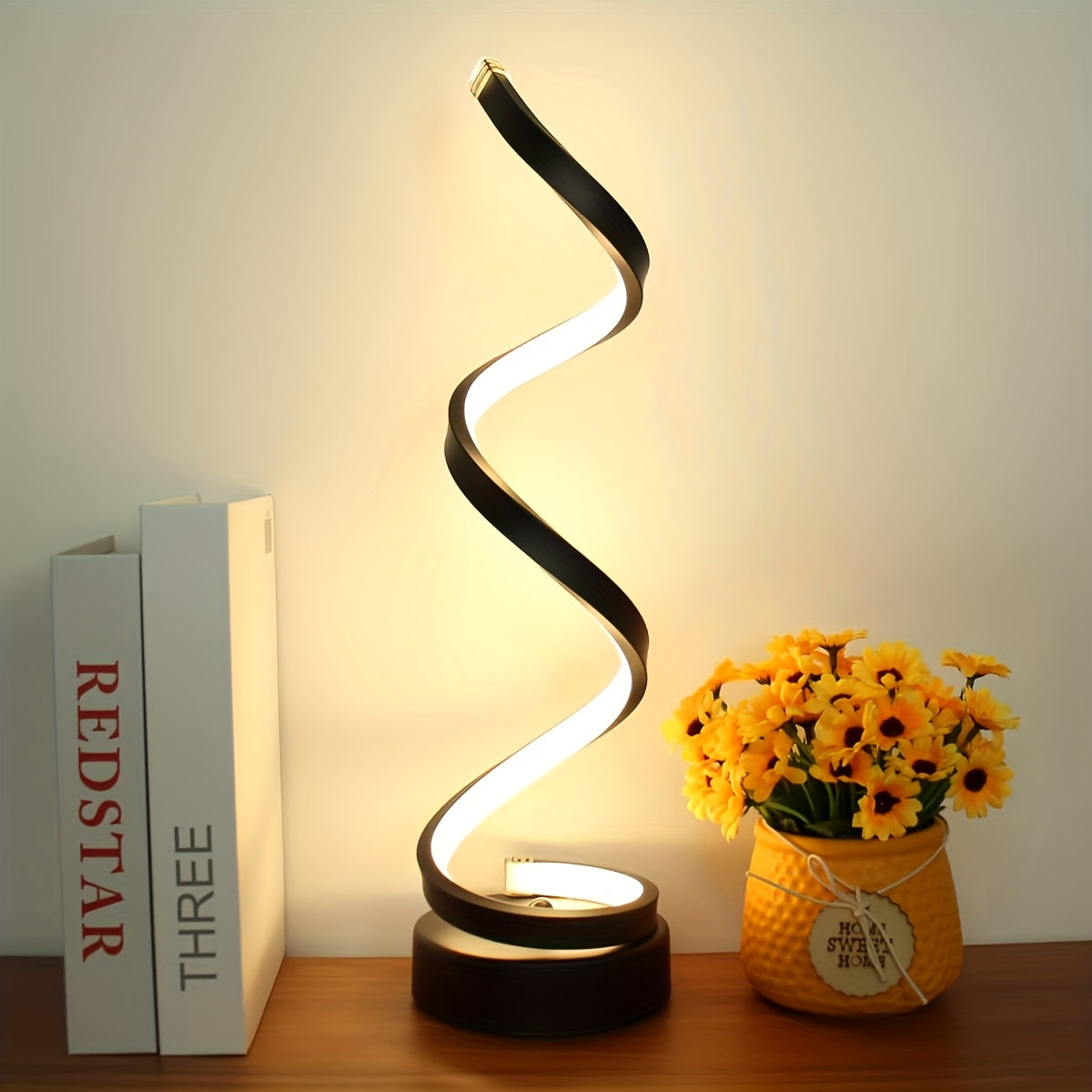 2pcs Spiral LED Table Lamp, Dimmable Push Button Control Desk Light, Metal Power Supply, Button Switch, Indoor Use for Bedroom, Living Room, Office, Coffe Shop Decor, Perfect for Birthdays, Christmas, Valentine'S, Halloween Gift, Available in 1pc