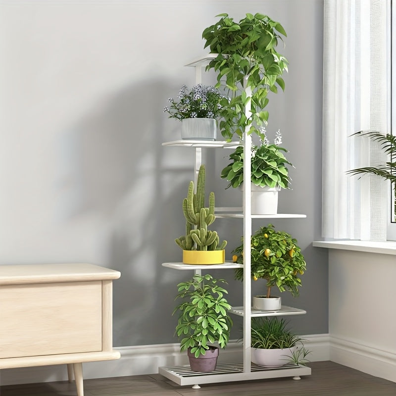 Multi-Tiered Indoor Plant Stand Sturdy Metal Flower Shelf with Wide Base - Space-Saving Vertical Plant Rack for Home Garden Decor, Patio, Balcony & Living Room