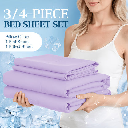 Ice Cooling Bed Sheet Set – Breathable Smooth Sheets for Hot Sleepers, Fitted Sheet Flat Sheet & Pillowcases, Twin Full Queen King, 10 Colours – ShopVora CA