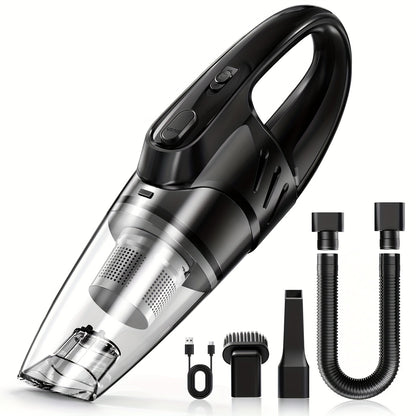 Pink Handheld Car Vacuum Cleaner 6000PA Super Suction 2000mAh Low Noise with 5 Attachments – Car Interior, Home & Pet Hair Cleaning Gift for Women