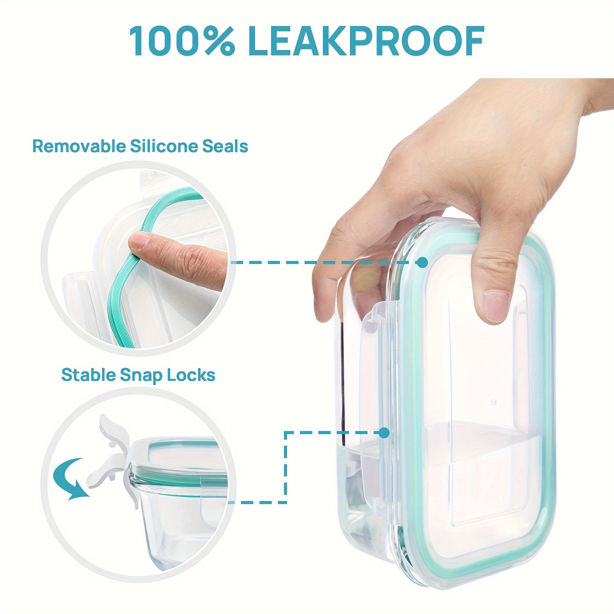8pcs Airtight Glass Food Storage Containers with Leak-Proof Locking Lids- Microwave, Oven, Freezer& Dishwasher Safe, Perfect for Meal Prep& Multi-Purpose Kitchen Use, Glass Meal Prep Containers|Rectangular Shape|Durable Design, Meal Prep Container