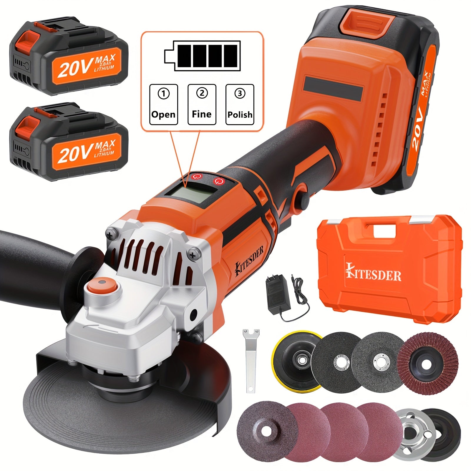 20V Cordless Angle Grinder & Polishing Machine – Brushless Motor, 2-in-1 Electric Grinder for Metal, Wood & Auto Detailing, Portable Power Tool for Home Workshop, DIY & Professional Use