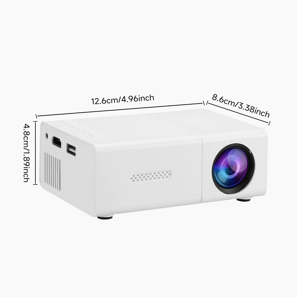 Portable Mini Projector with Native 1080P - Compatible with IOS, Android, Windows & More - Includes Remote Control, USB-Powered, Compact Cube Design, Ideal for Smartphones, PS4, And USB Devices