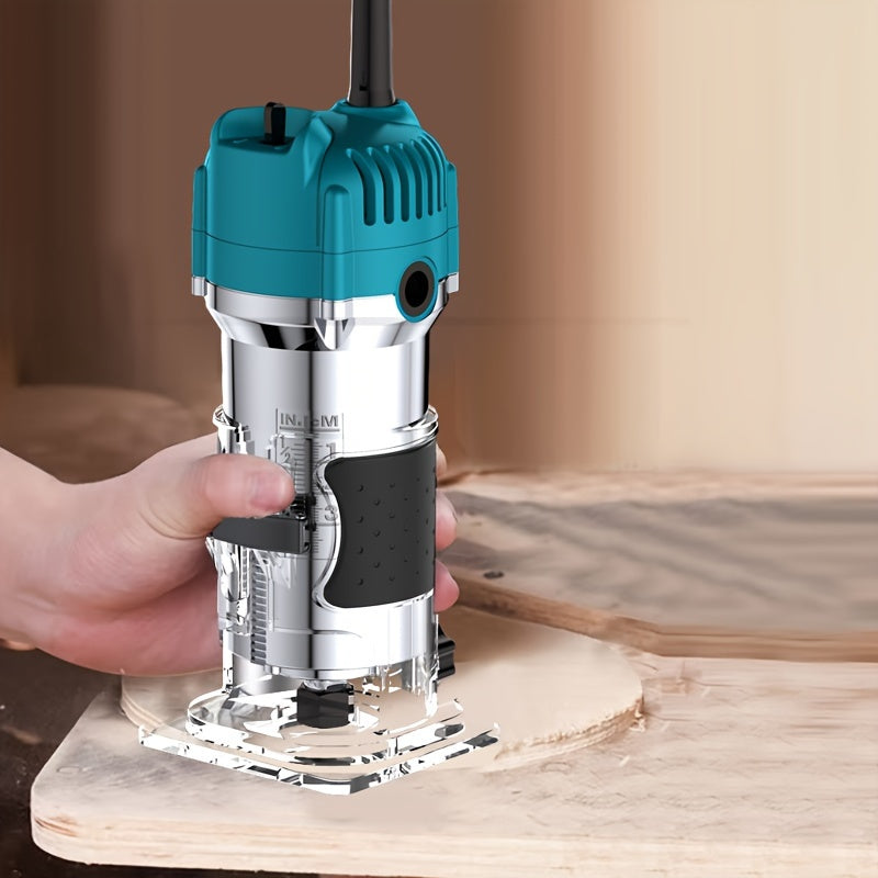 Woodworking Edge Trimming Machine Kit - Compact 800W Wood Carving Machine - 35, 000 RPM with Edge Guide And Roller Guide for Precision Trimming And Carving