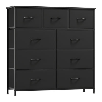 9-Drawer Fabric Dresser Storage Tower – Tall Chest Organizer with Large Capacity Fabric Bins for Bedroom, Entryway & Closet, Sturdy Freestanding Clothes Storage Unit