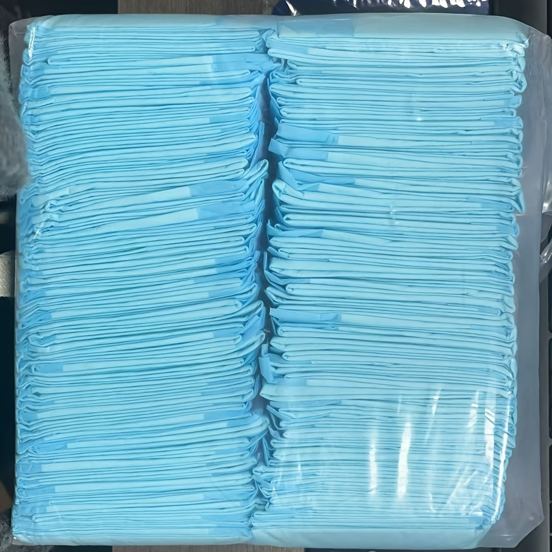 Puppy Pads 100-Pack Thick Leakproof Super Absorbent – 23.62"x23.62" Disposable Dog Training Mats for Dogs, Cats & Rabbits, Blue & White Design
